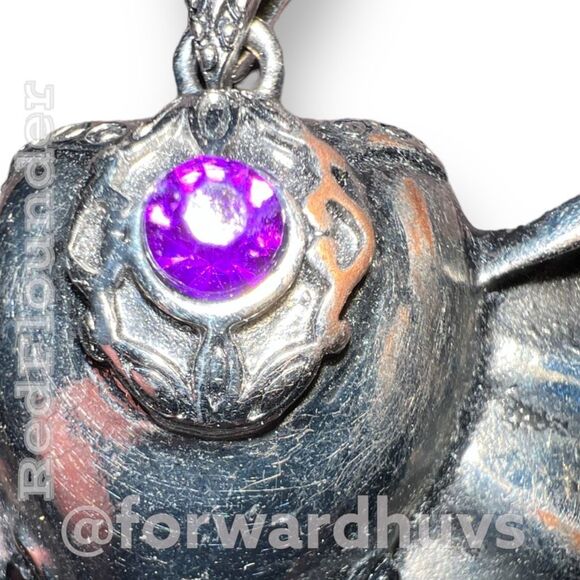 Bundle Sale 3 for $15 | Silver Tone Elephant Pendant | Purple Rhinestone - Picture 5 of 9